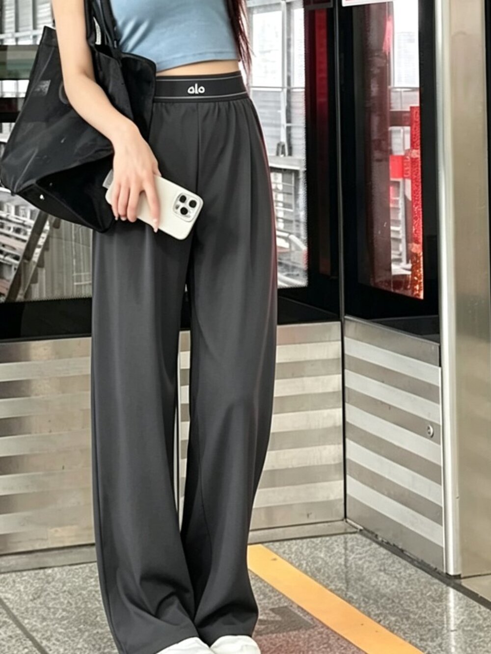 WNT ✨ALO Yoga Suit Up Trouser Dark Grey 🔗 (Regular)Athleisure Pants - Picture 7 of 8